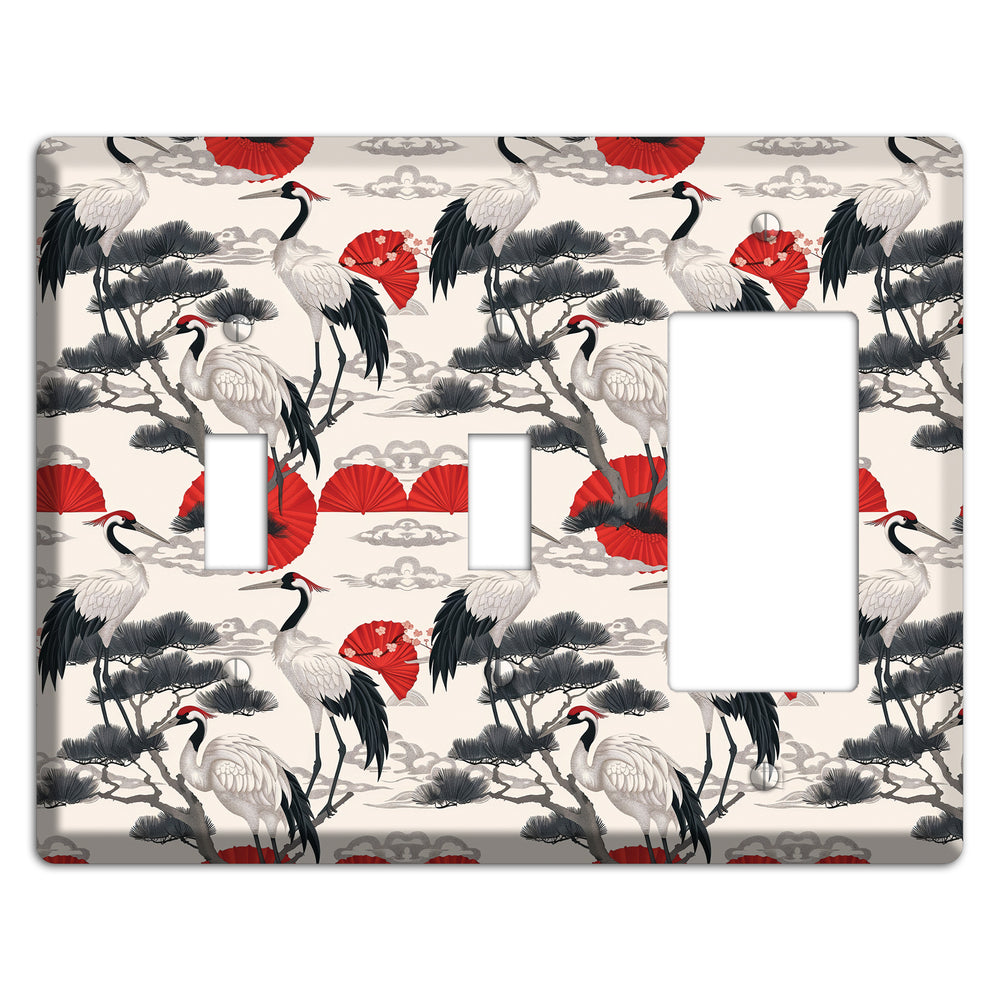 Crimson Fan & Pine 2 Toggle / Rocker Wallplate