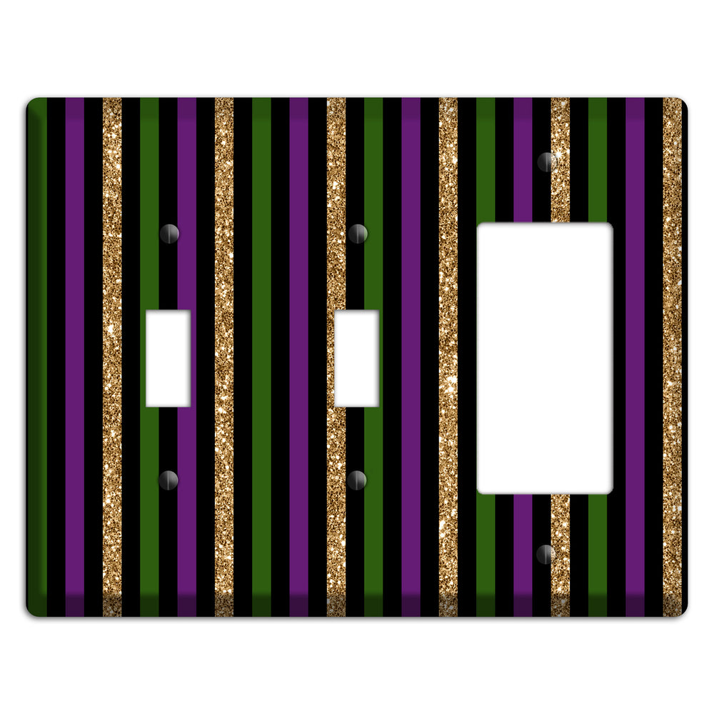 Carnival Stripes: Noir 2 Toggle / Rocker Wallplate