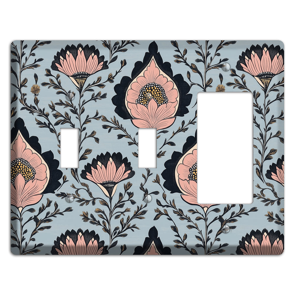 Lotus & Damask Dusk 2 Toggle / Rocker Wallplate