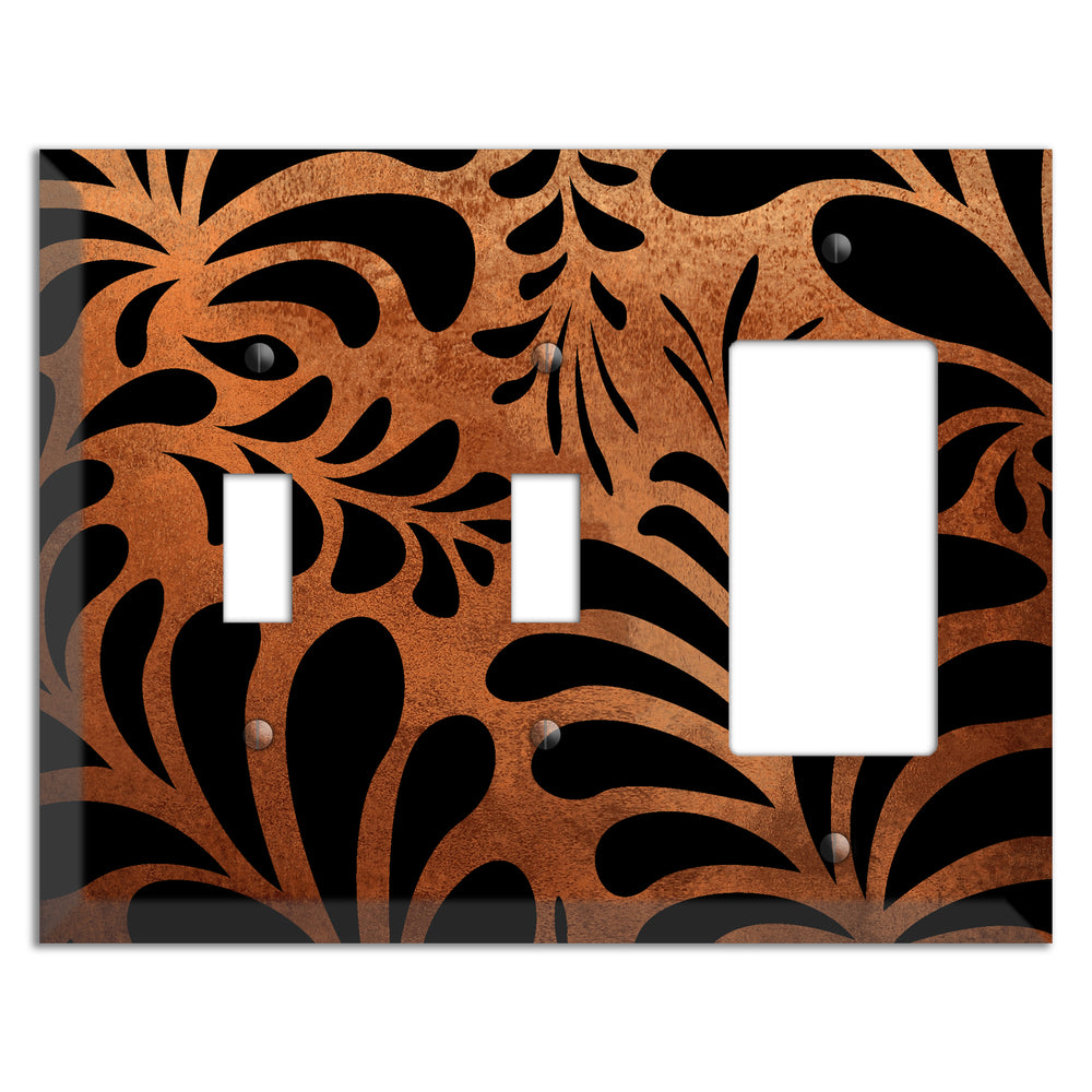Antique Copper Palm Noir 2 Toggle / Rocker Wallplate