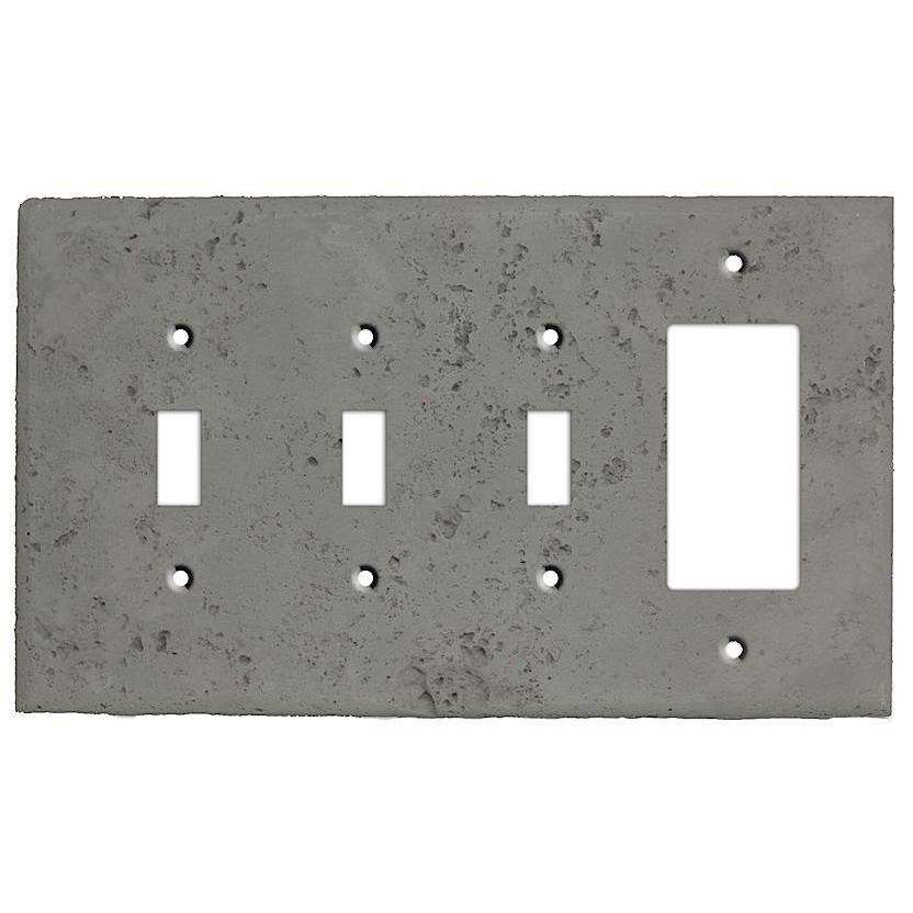 Dark Gray Stone 3 Toggle / Rocker Cover Plate