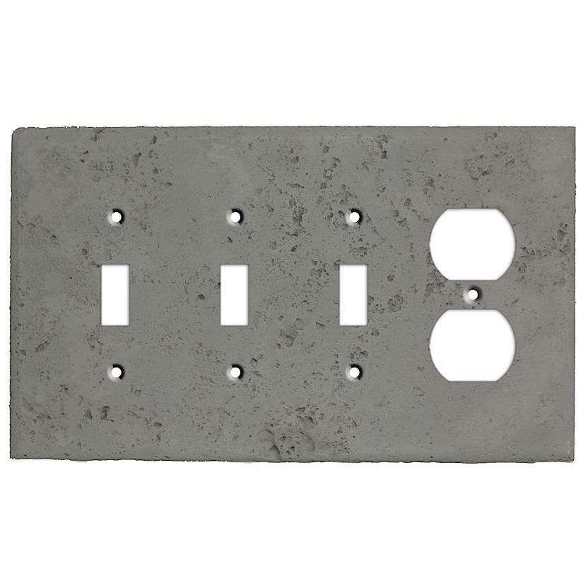 Dark Gray Stone 3 Toggle / Duplex Outlet Cover Plate