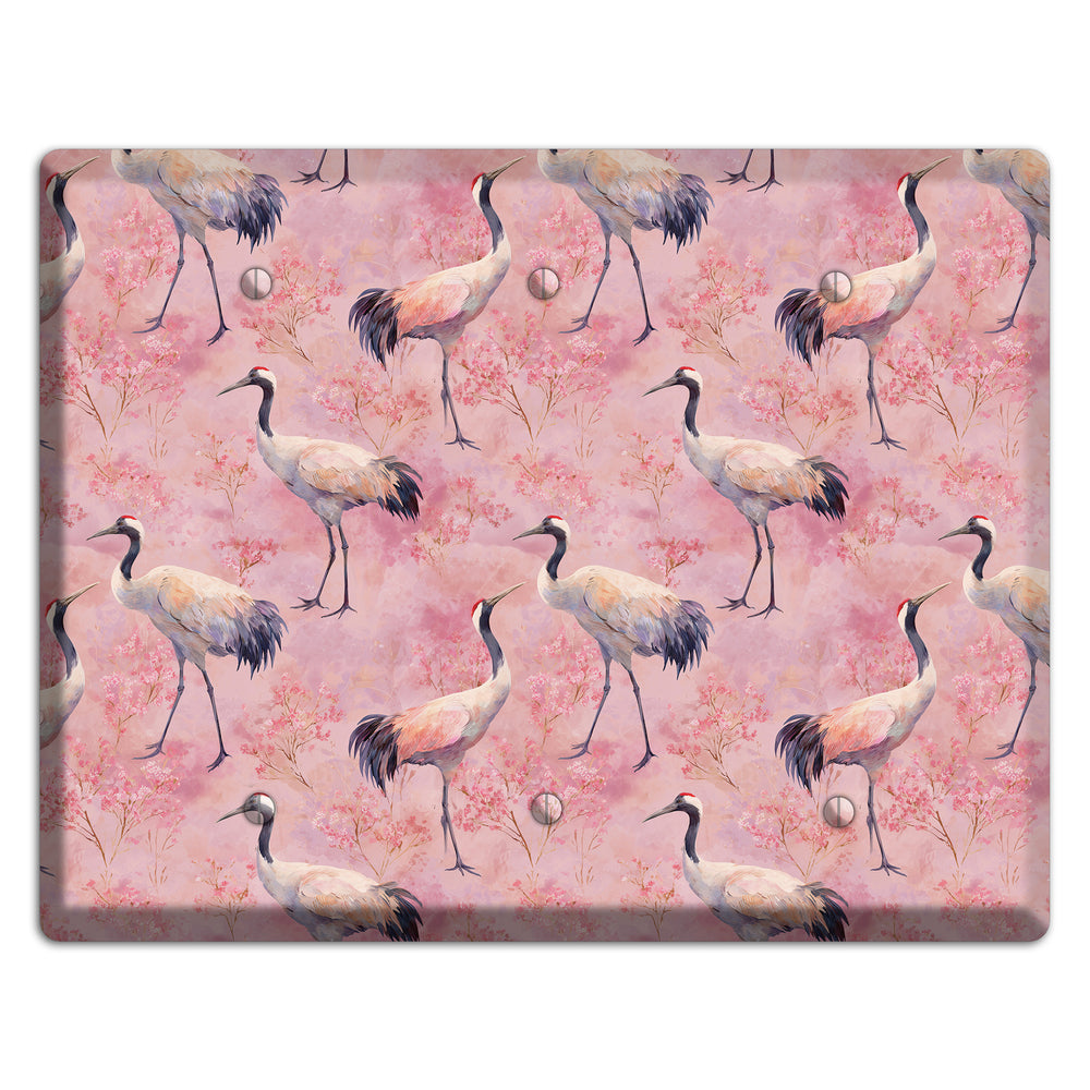 Blush Crane Reverie 3 Blank Wallplate