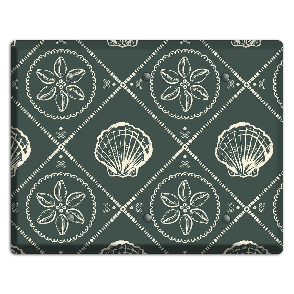 Slate Cowrie Medallion 3 Blank Wallplate