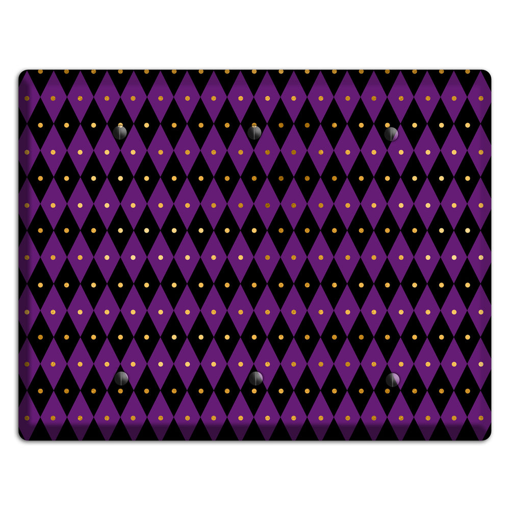 Royal Check: Violet 3 Blank Wallplate
