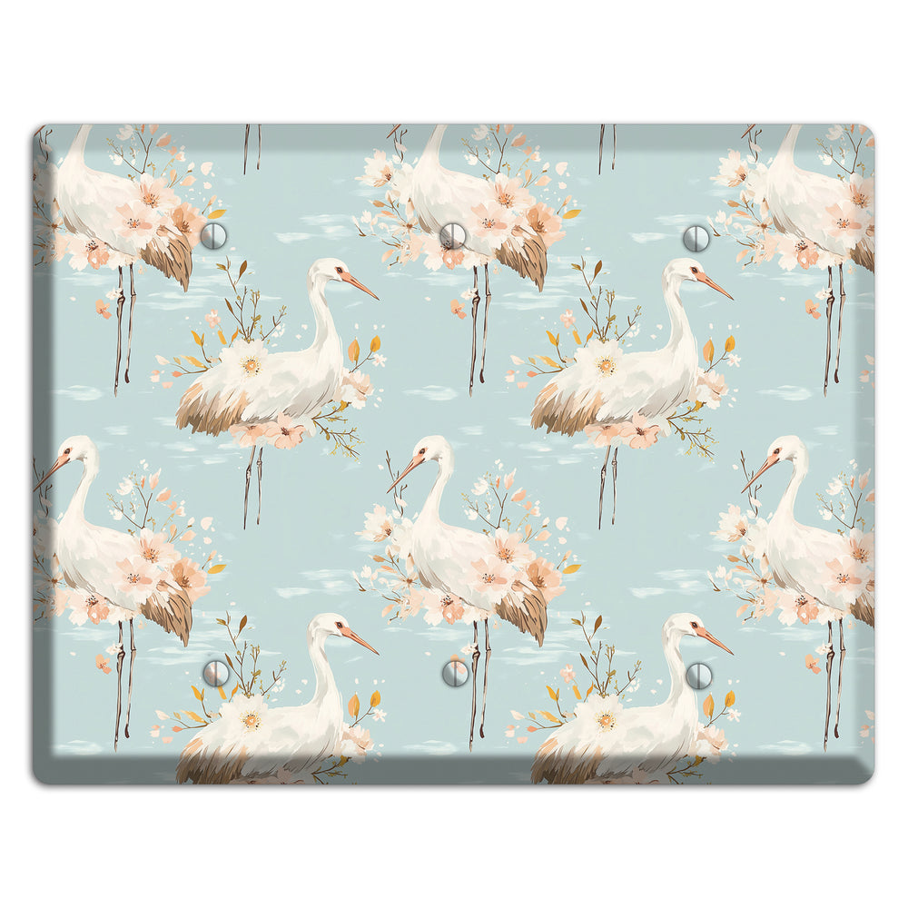 Celadon Crane Reverie 3 Blank Wallplate