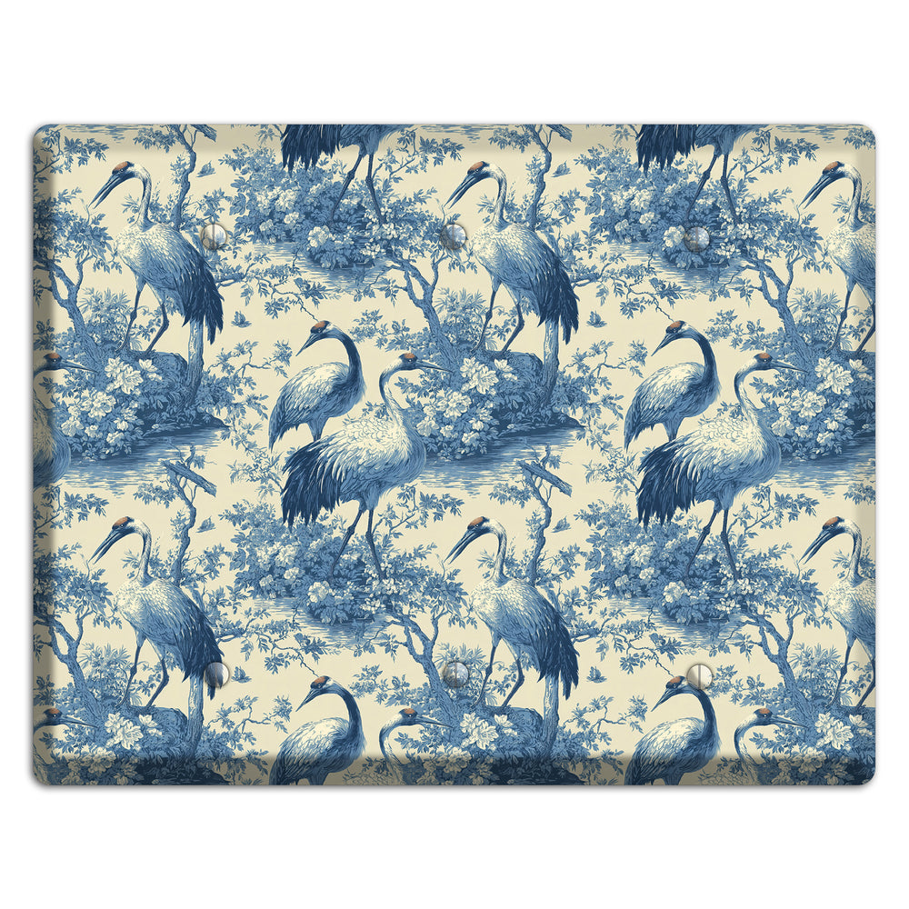 Cobalt Toile Vigil 3 Blank Wallplate