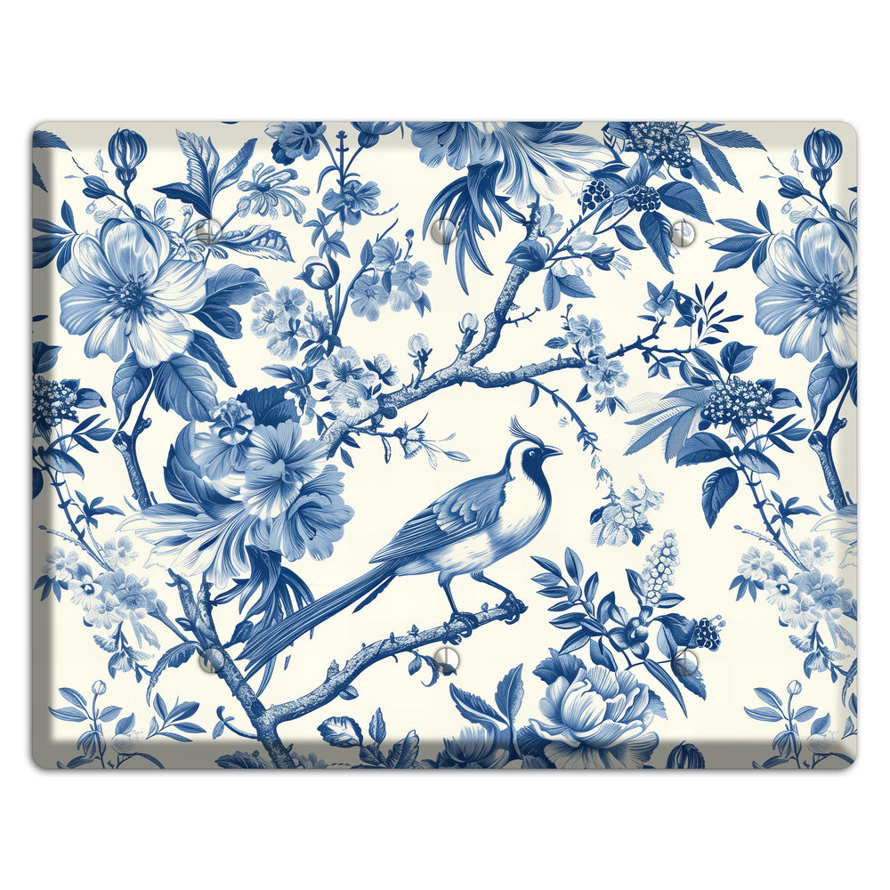Garden Reverie Blue 3 Blank Wallplate