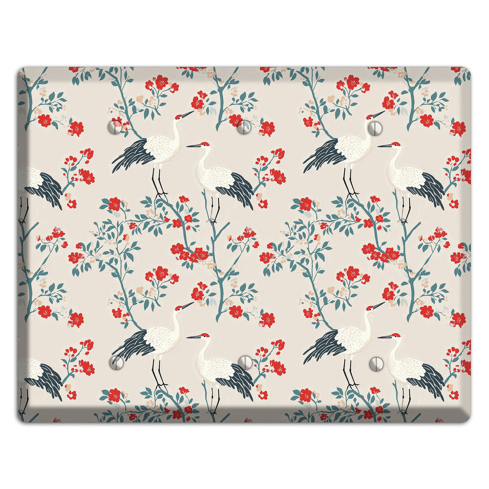 Ivory Blossom Vigil 3 Blank Wallplate