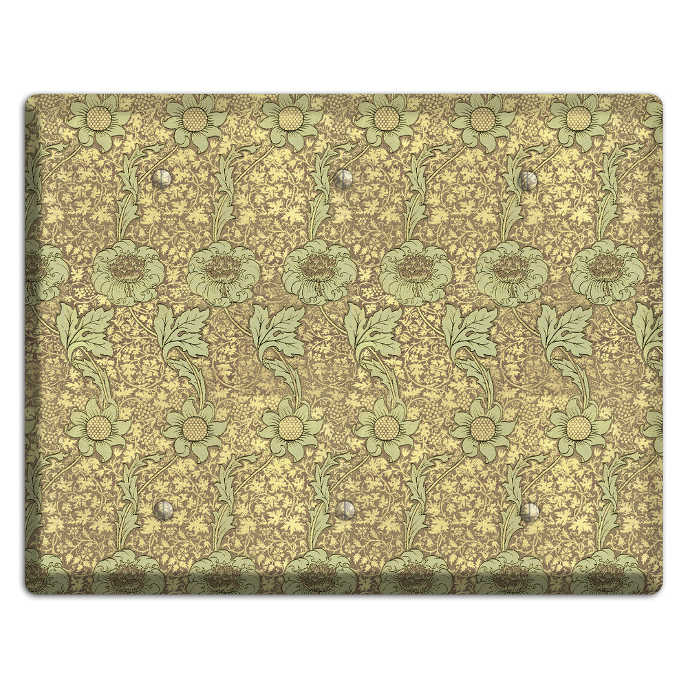 Wildflower Scroll 3 Blank Wallplate