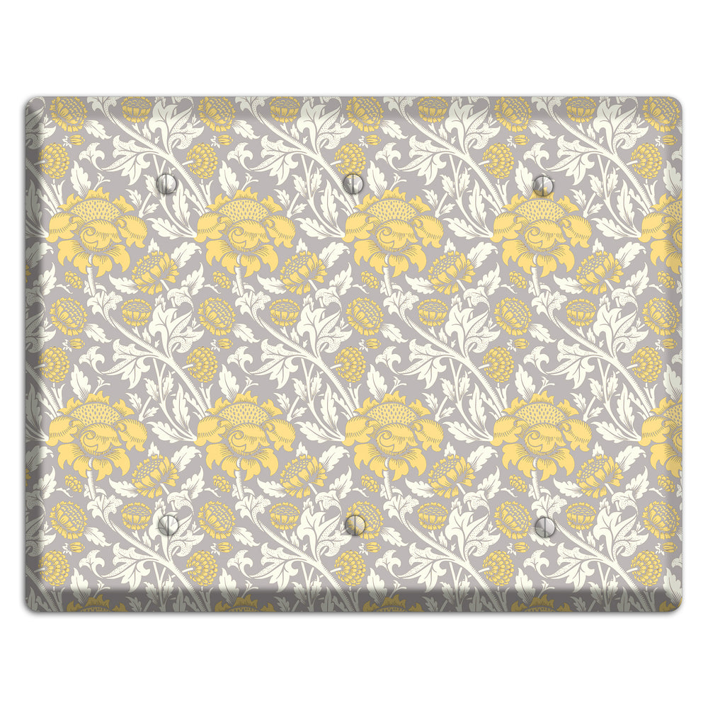 Golden Peony Lace 3 Blank Wallplate