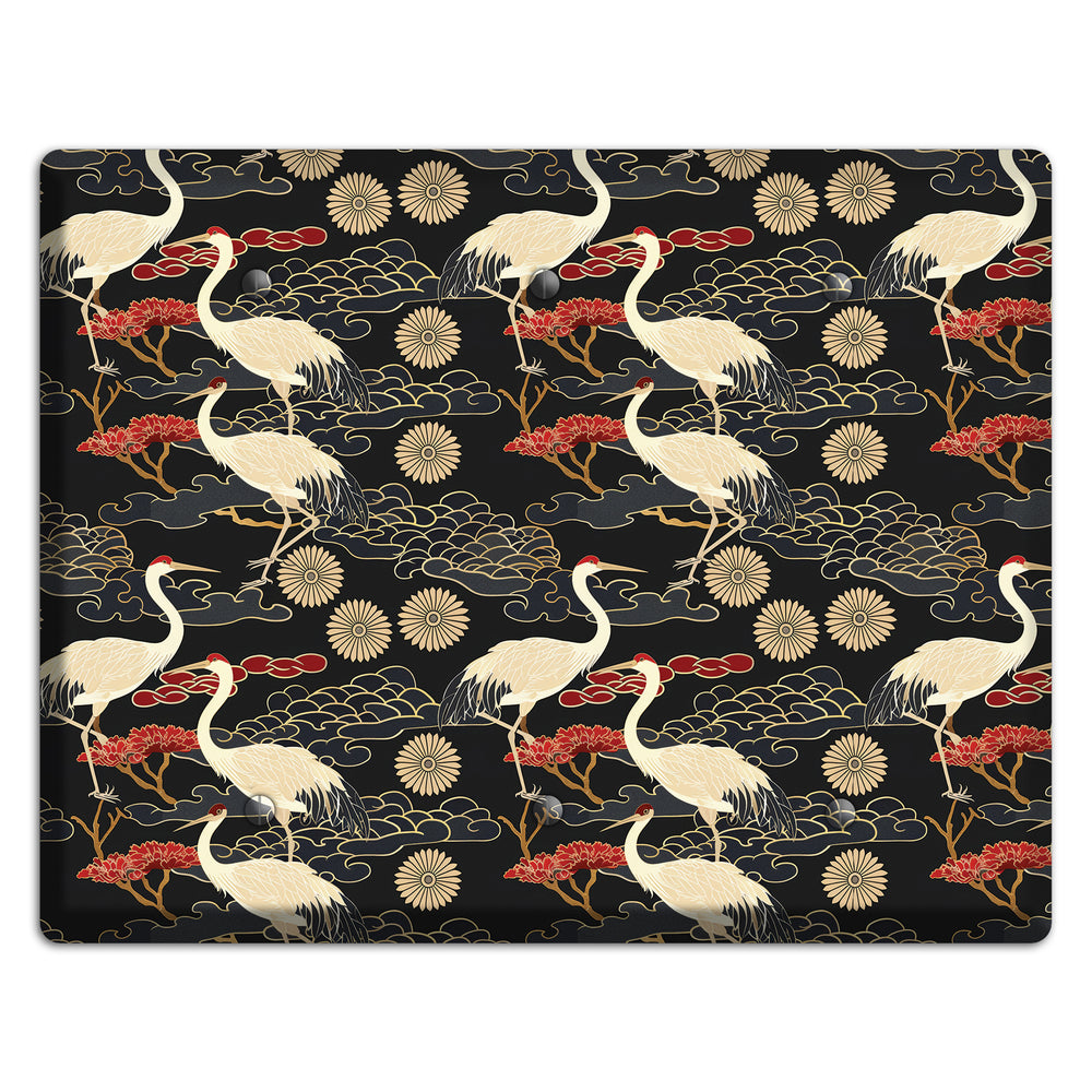 Obsidian Crane Procession 3 Blank Wallplate
