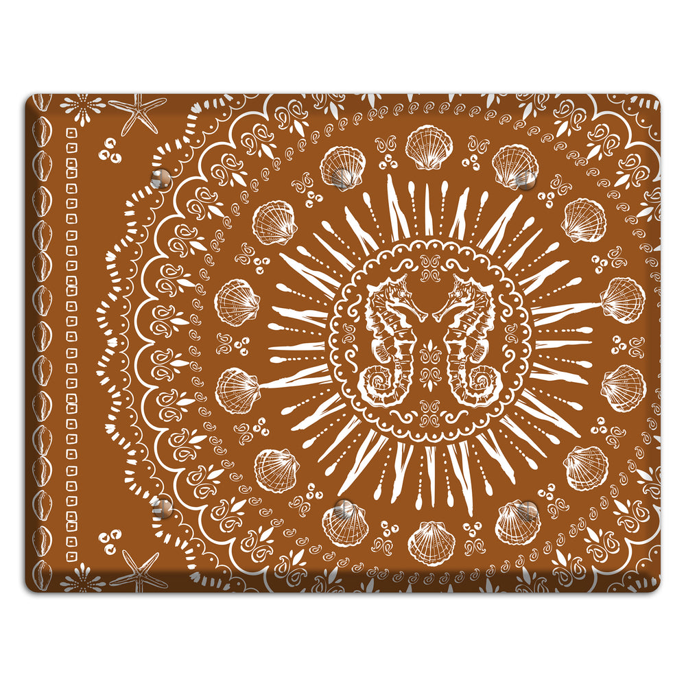 Russet Seahorse Mandala 3 Blank Wallplate