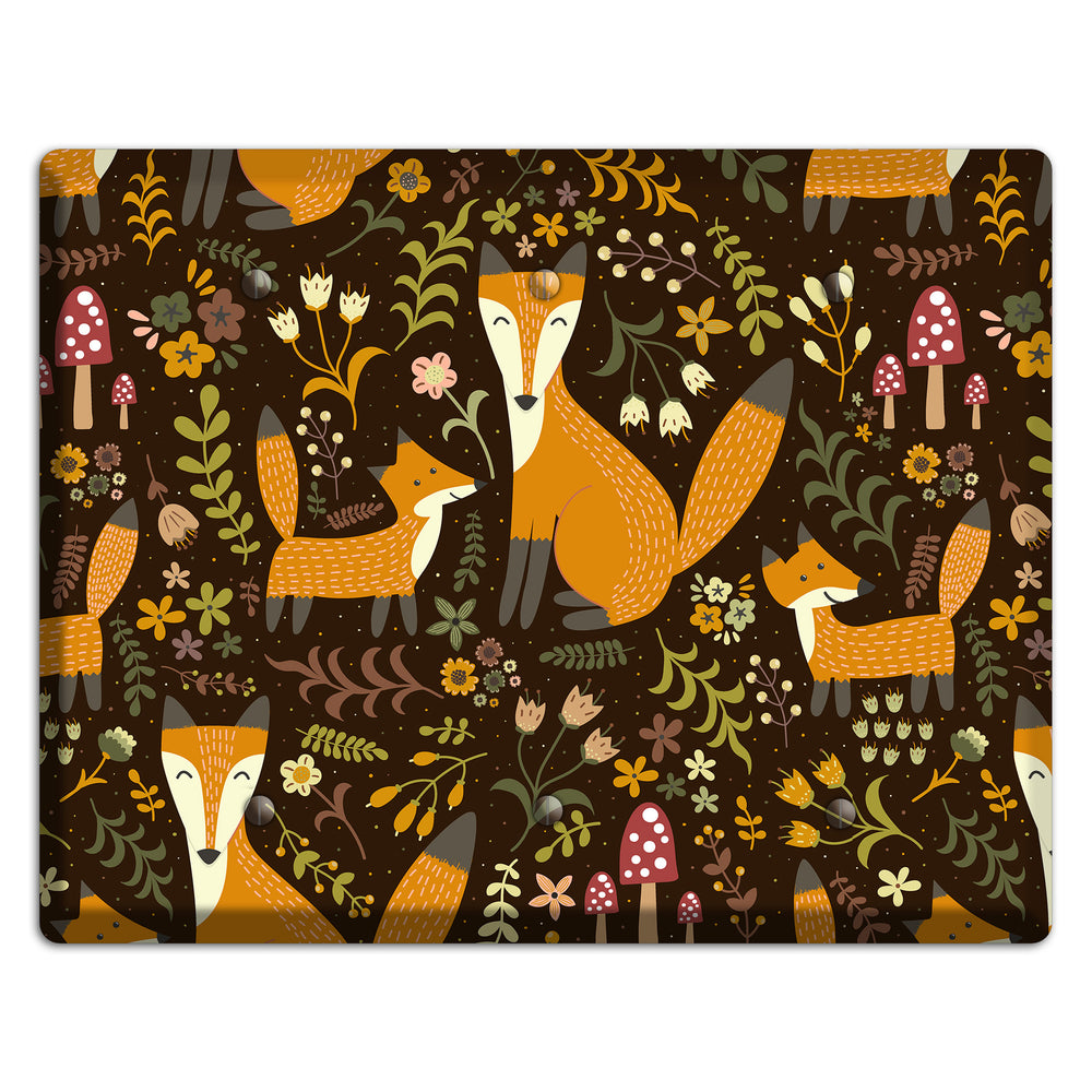 Fox Garden (Chocolate) 3 Blank Wallplate