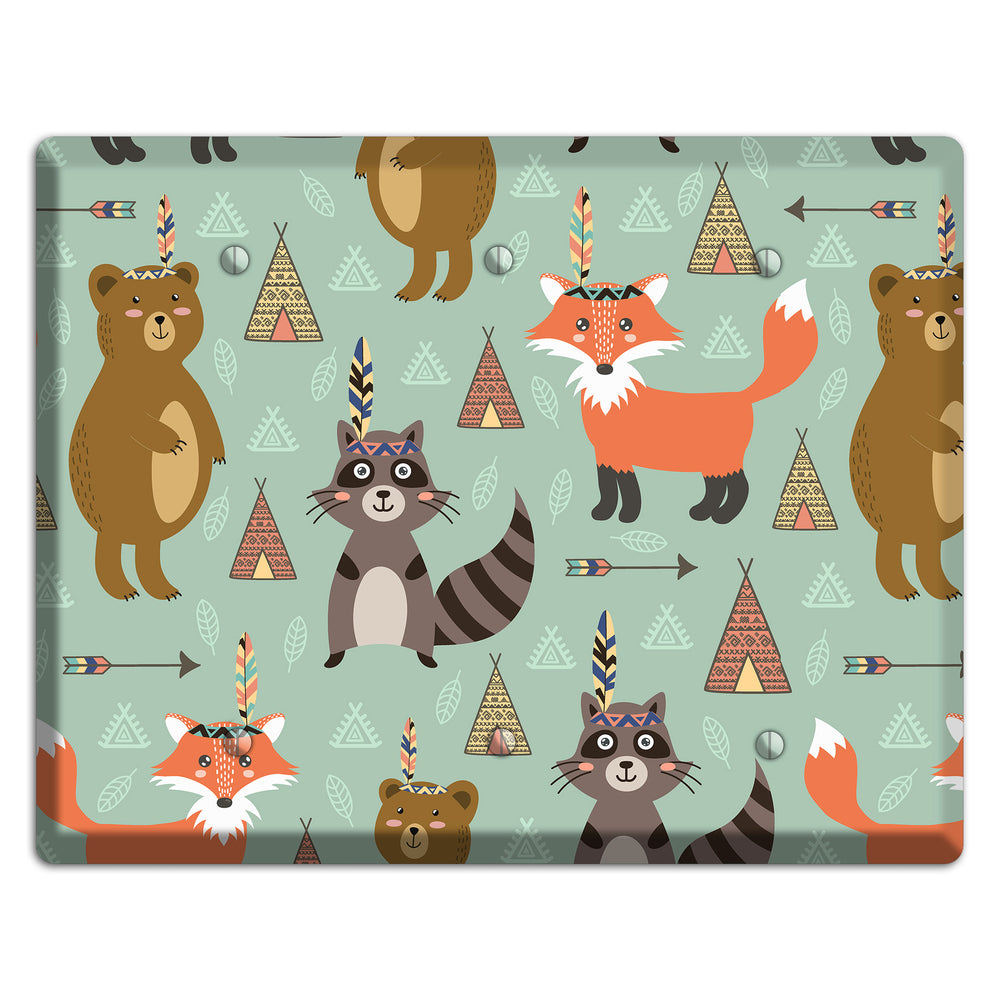 Tribal Woodland Camp 3 Blank Wallplate