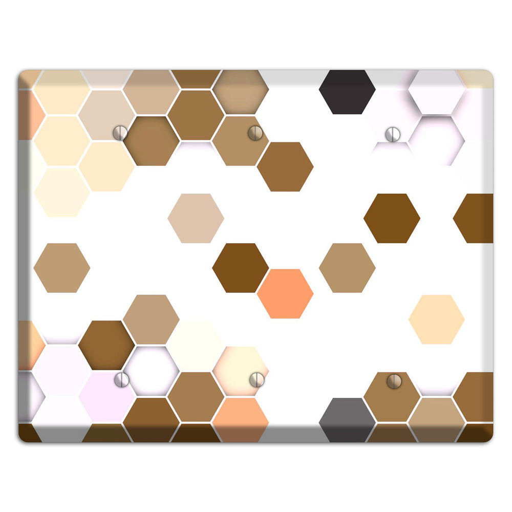 Hex Grid – Sunset Terracotta 3 Blank Wallplate