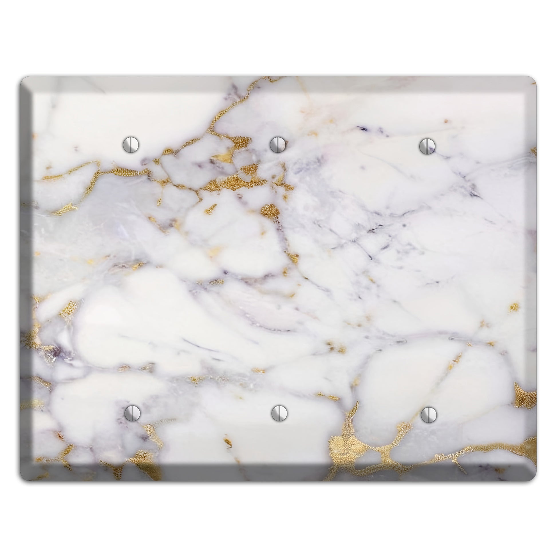 Metallic Bronze Marble 3 Blank Wallplate