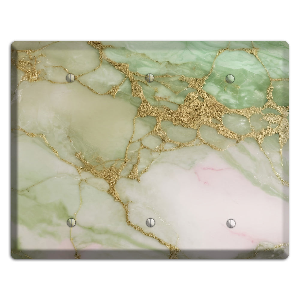 Swamp Green Marble 3 Blank Wallplate