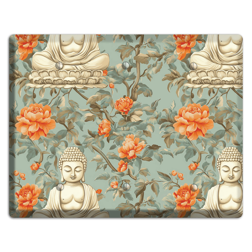 Lotus & Peony 3 Blank Wallplate