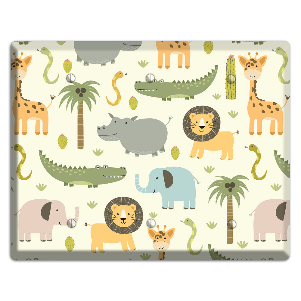 Jungle Friends (Cream) 3 Blank Wallplate