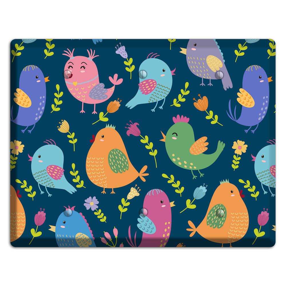 Jungle Chorus (Navy) 3 Blank Wallplate