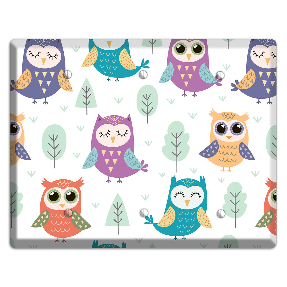 Forest Owlets 3 Blank Wallplate