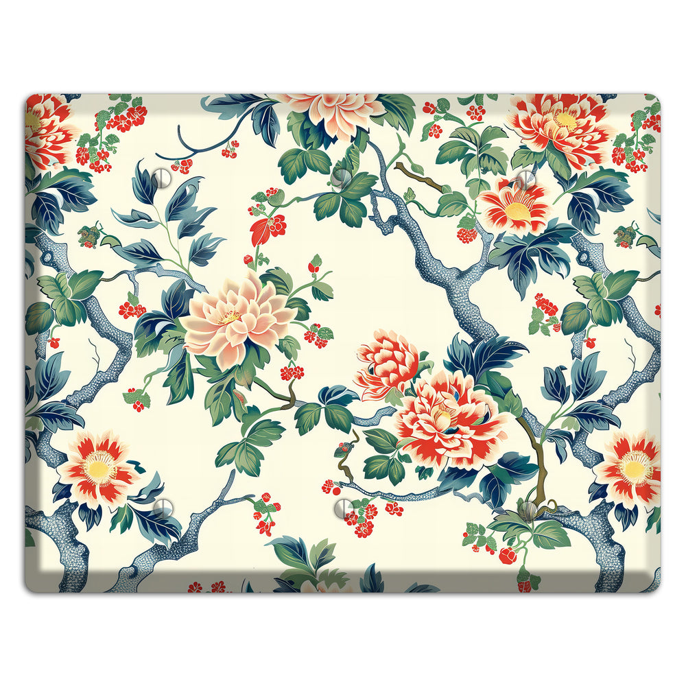 Peony & Branch 3 Blank Wallplate
