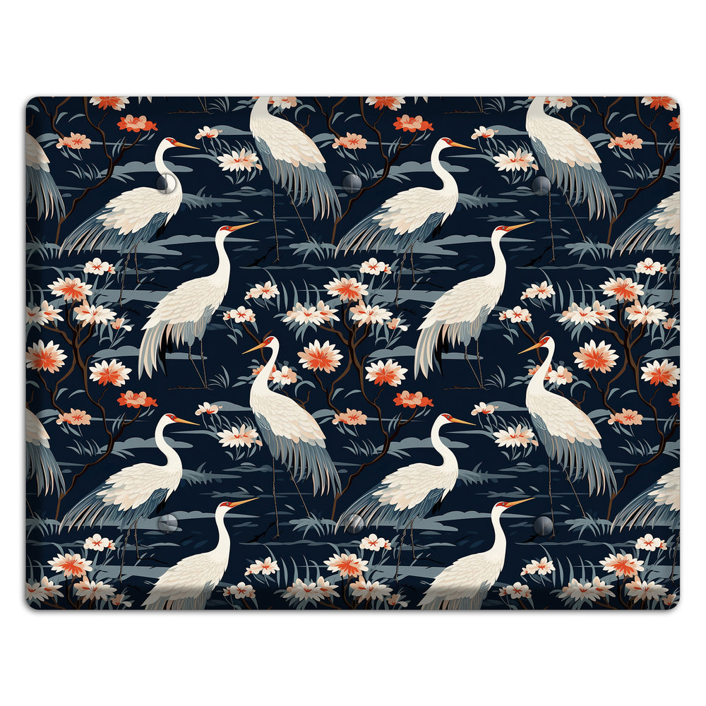 Navy Heron Nocturne 3 Blank Wallplate