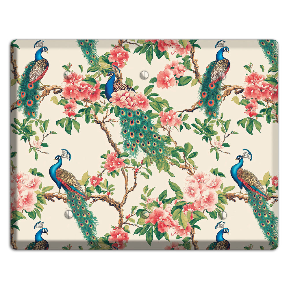 Peacock & Peony Court 3 Blank Wallplate