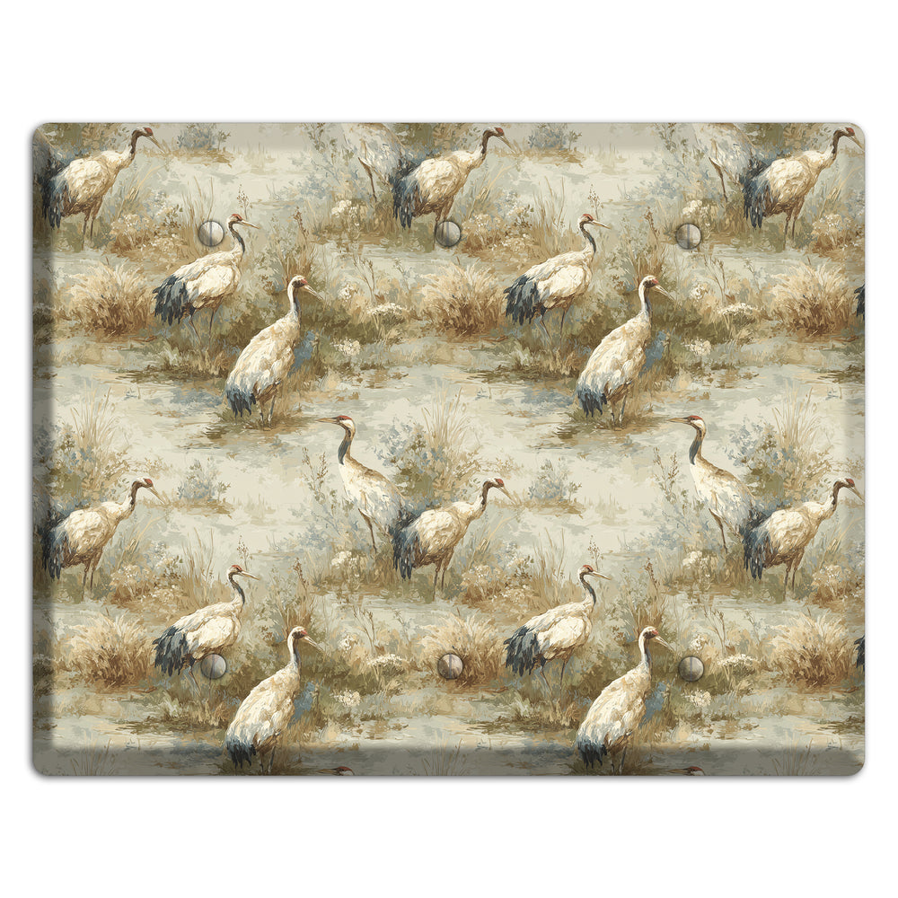 Marshland Crane Reverie 3 Blank Wallplate