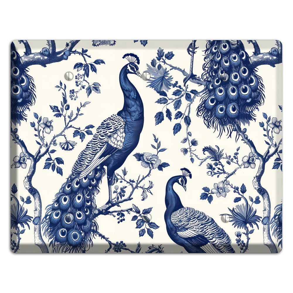 Peacock & Bough 3 Blank Wallplate