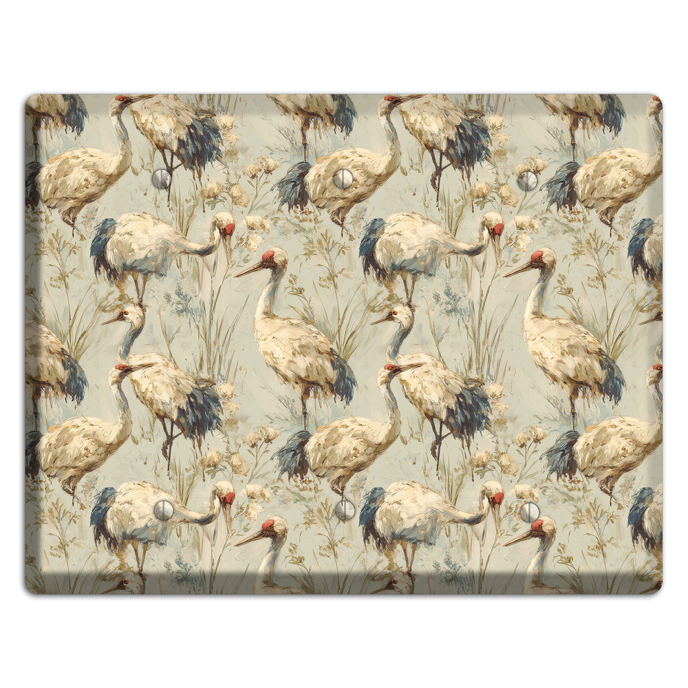 Driftwood Crane Marsh 3 Blank Wallplate