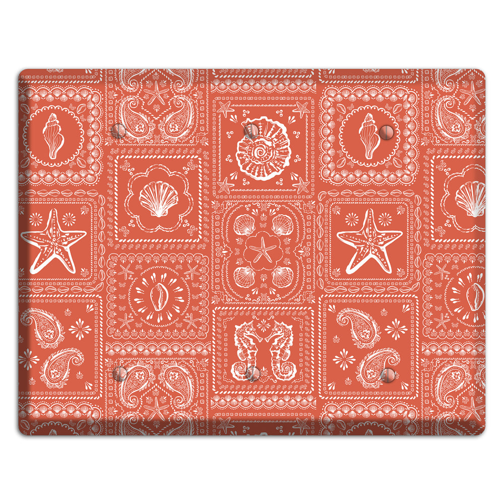 Terracotta Shell Patchwork 3 Blank Wallplate