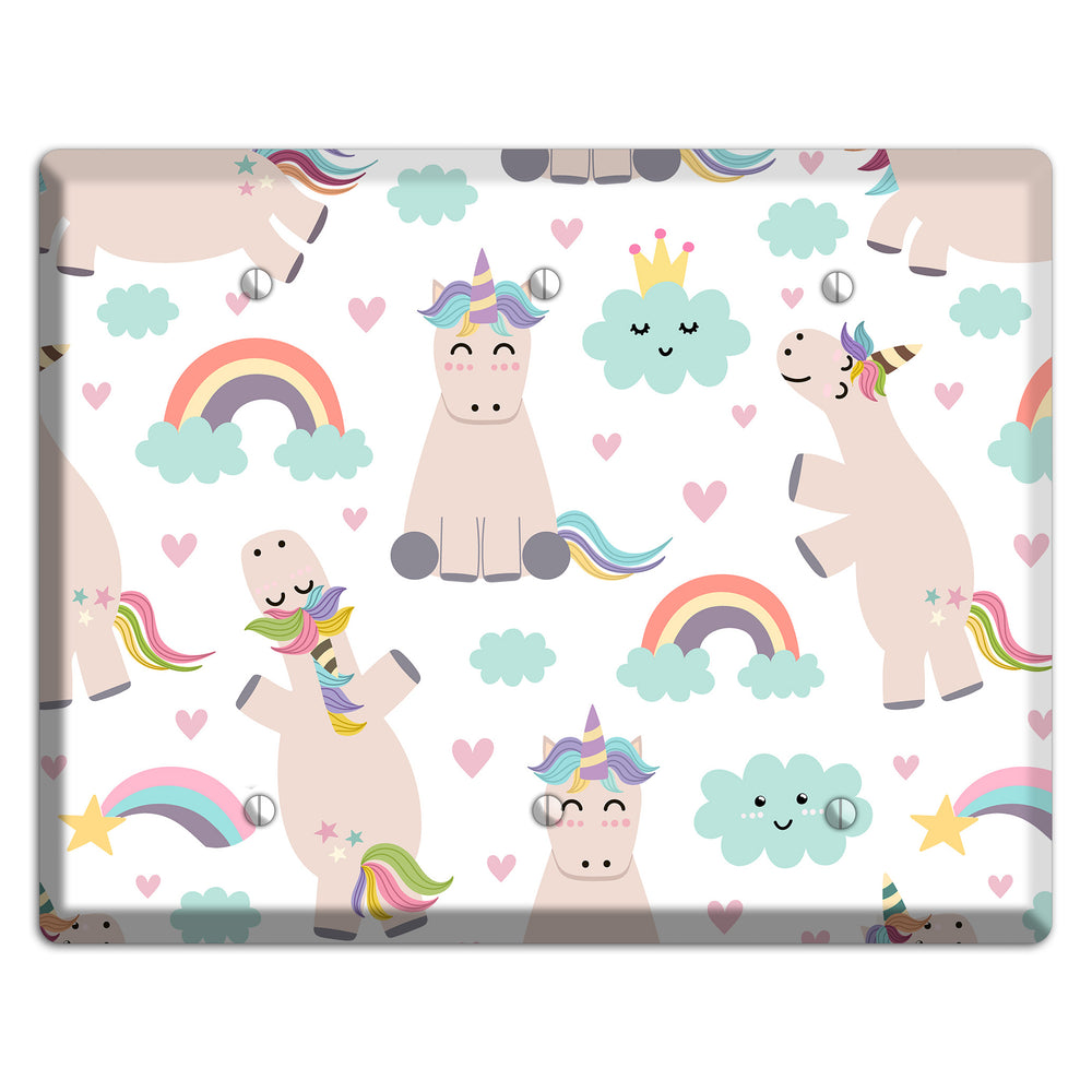 Rainbow Cloud Herd 3 Blank Wallplate