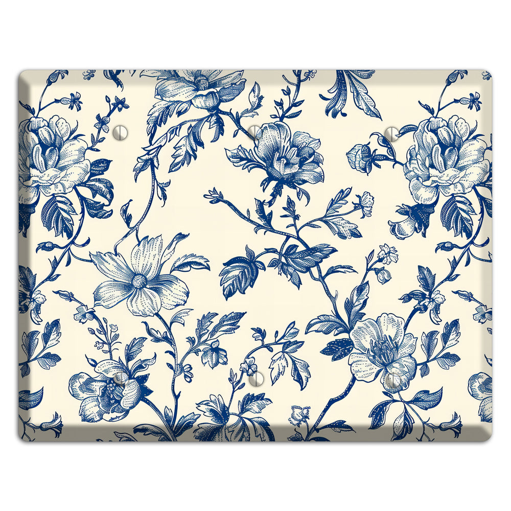 Garden Indigo Reverie 3 Blank Wallplate