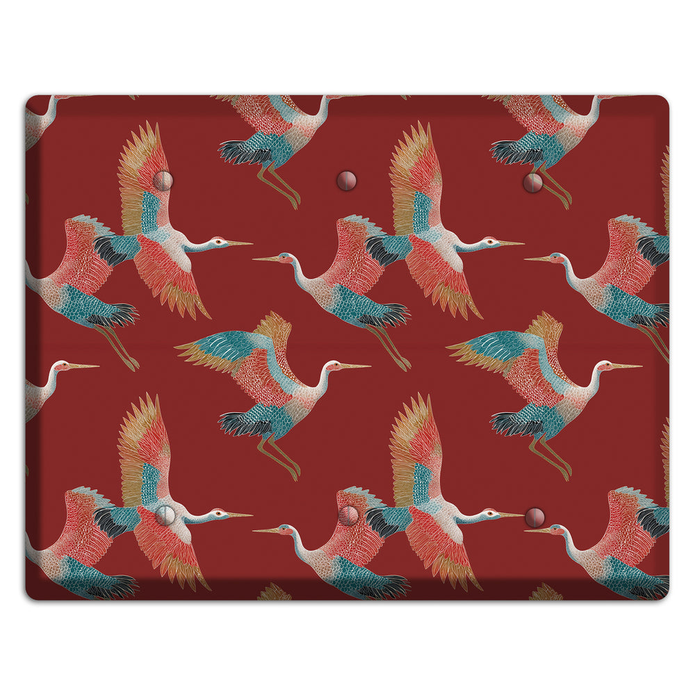 Crimson Heron Dance 3 Blank Wallplate