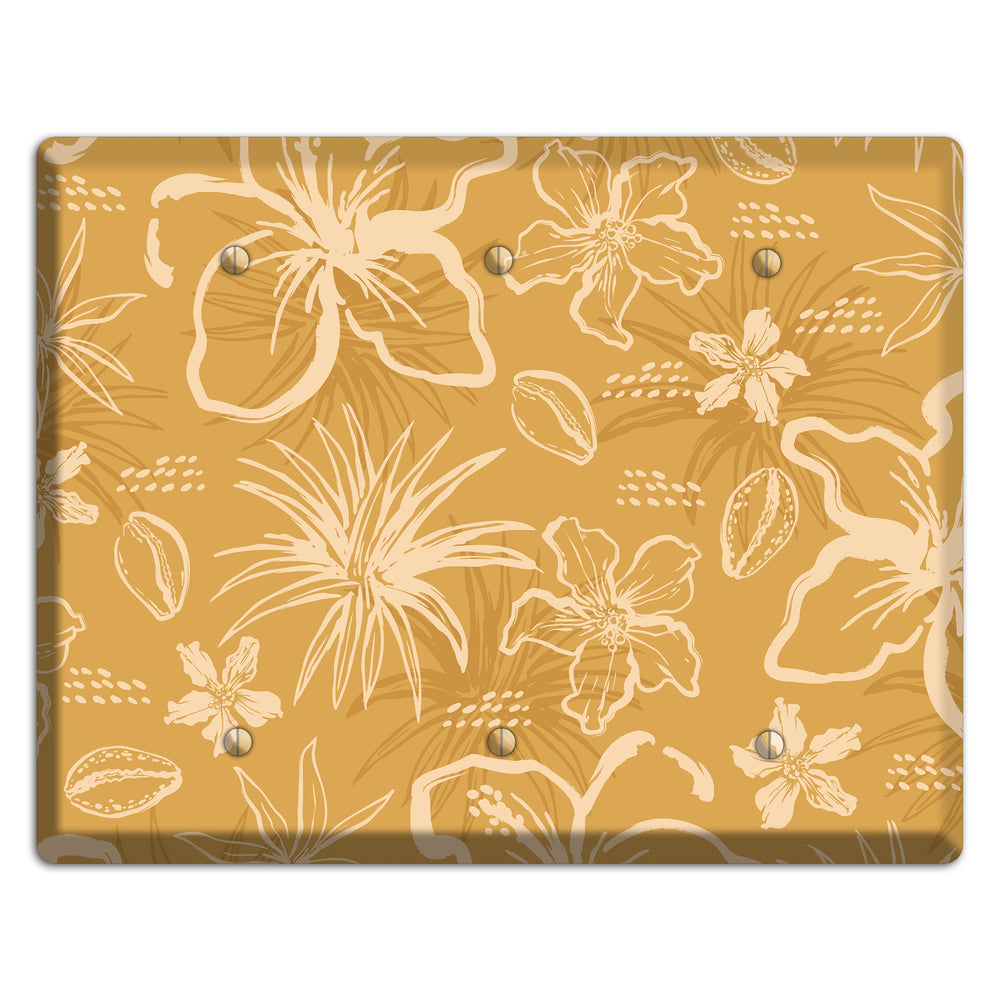Golden Hibiscus Drift 3 Blank Wallplate