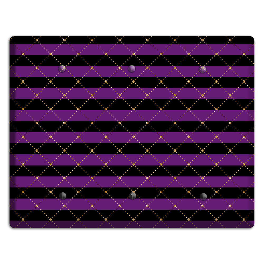 Striped Harlequin Glow 3 Blank Wallplate