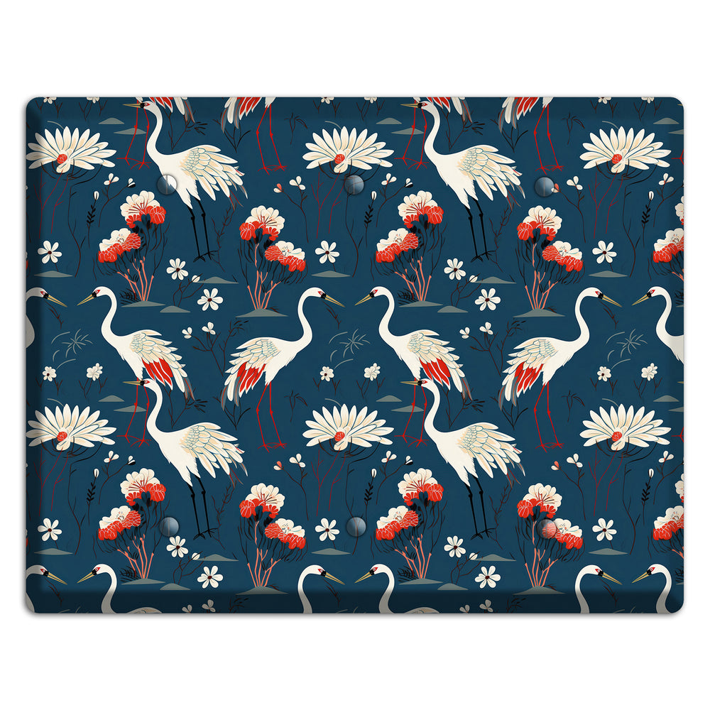 Sapphire Crane Meadow 3 Blank Wallplate