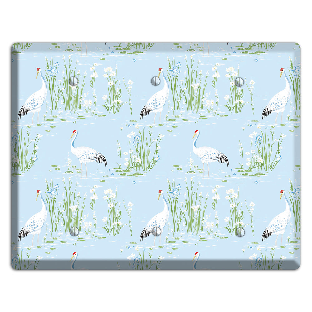 Azure Crane Sanctuary 3 Blank Wallplate