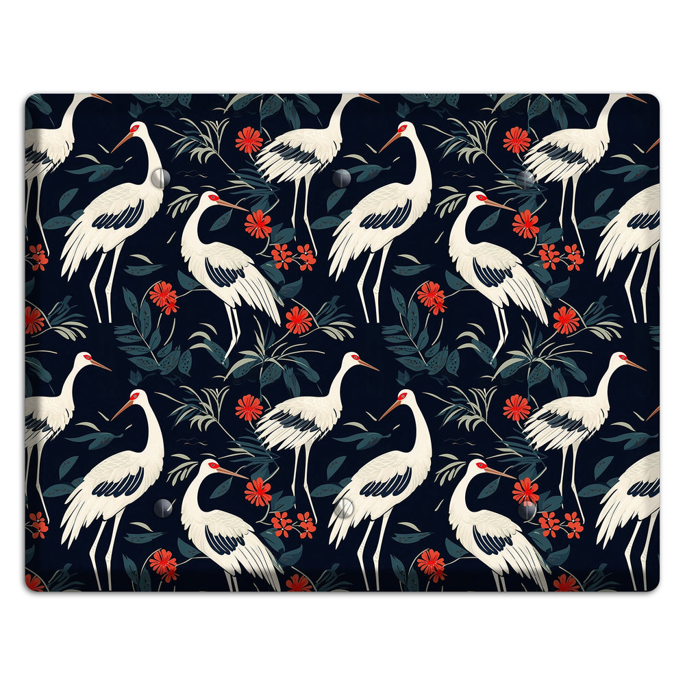 Midnight Plume Garden 3 Blank Wallplate