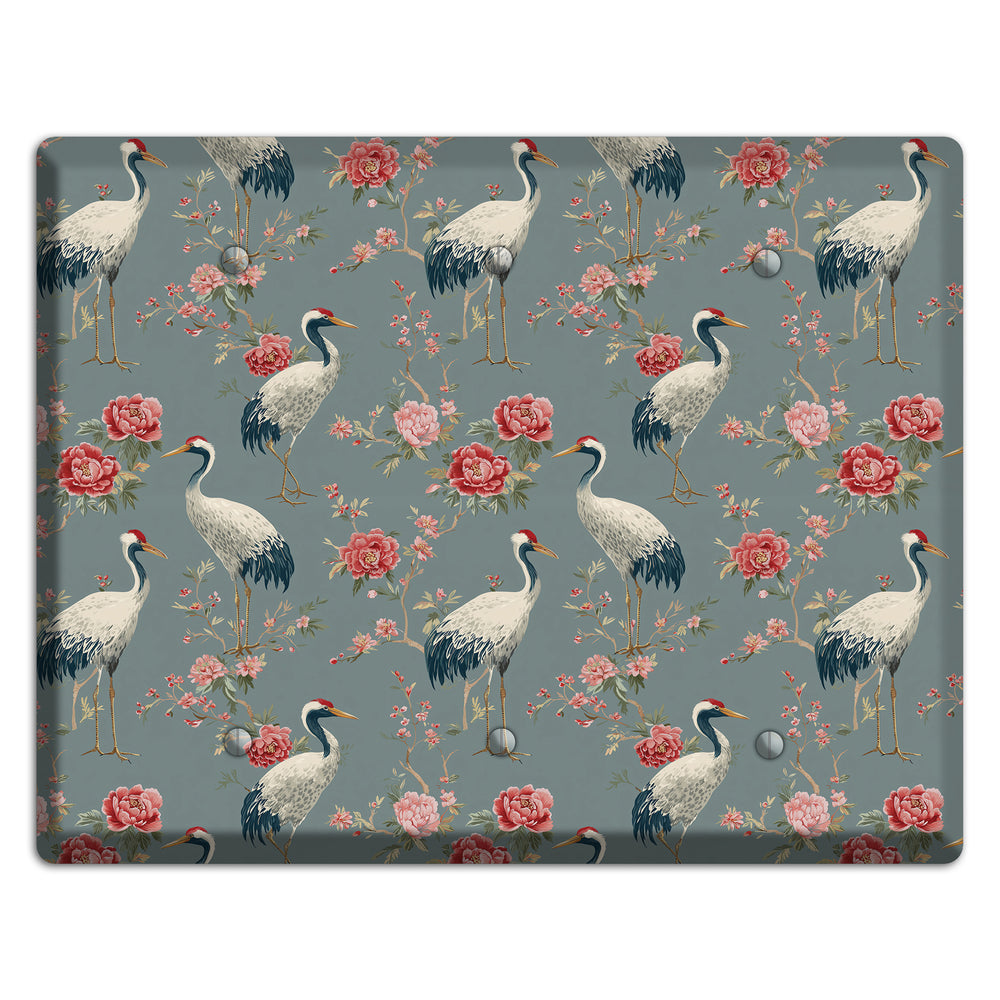 Slate Peony Vigil 3 Blank Wallplate