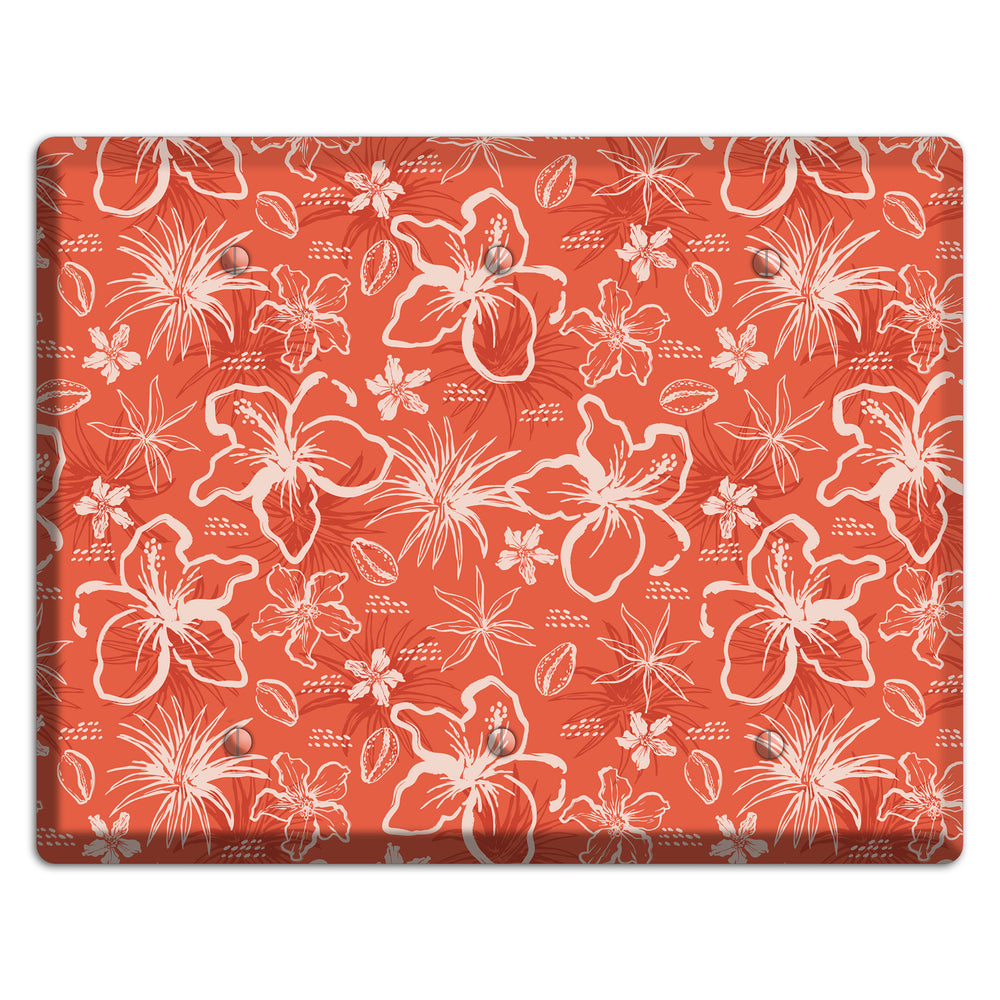 Coral Hibiscus Reverie 3 Blank Wallplate