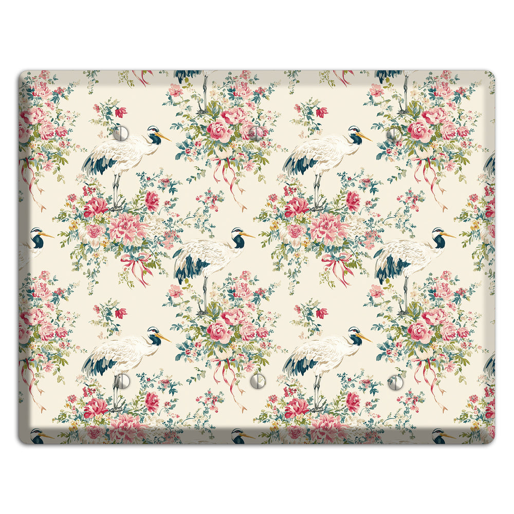 Blossom & Crane 3 Blank Wallplate