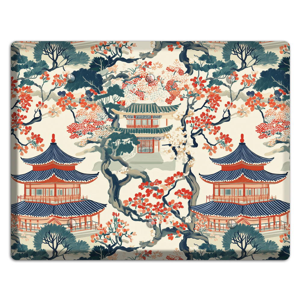Blossom & Pagoda 3 Blank Wallplate