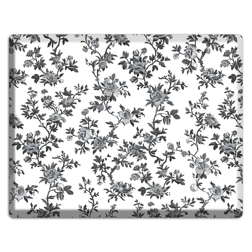Ink & Ivory Trellis 3 Blank Wallplate