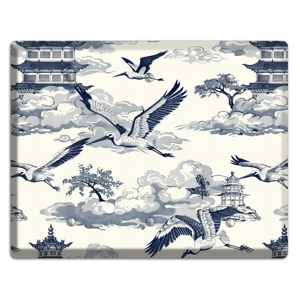 Crane Sky Toile 3 Blank Wallplate