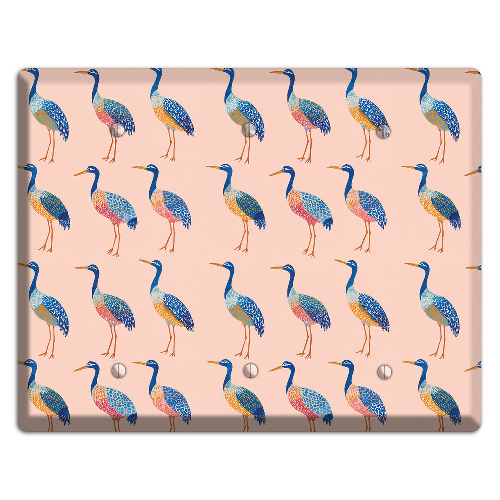 Blush Heron Parade 3 Blank Wallplate