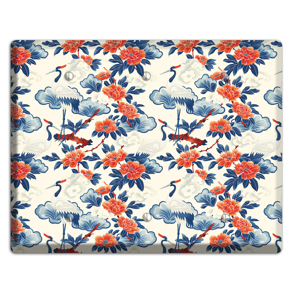 Peony & Crane Fete 3 Blank Wallplate