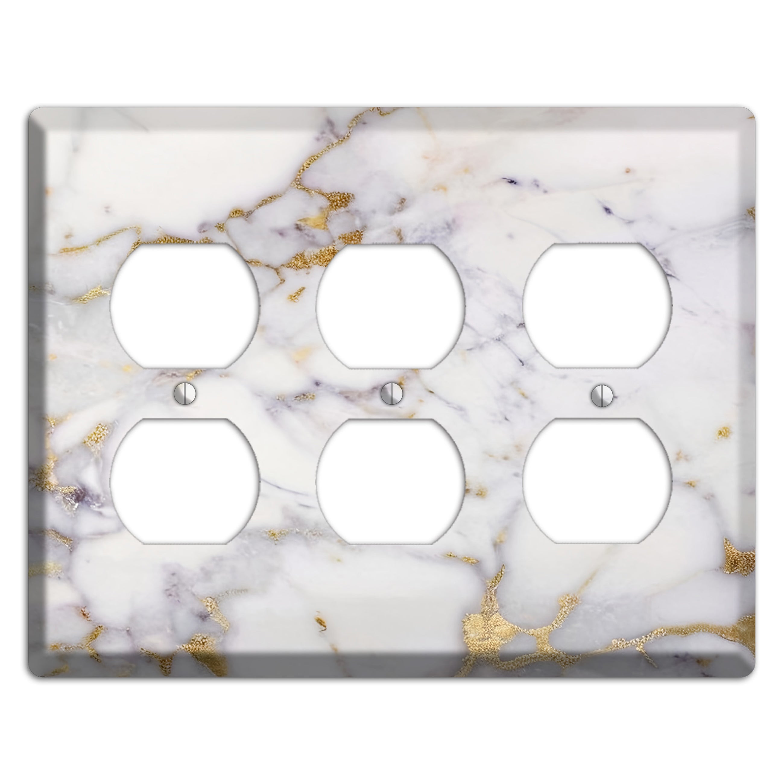 Metallic Bronze Marble 3 Duplex Wallplate